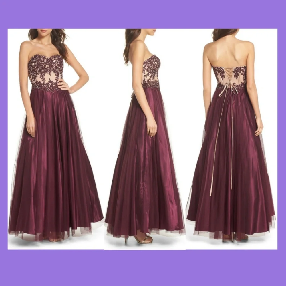 NWT Blondie Nites Strapless Applique Ballgown‎ [ SZ 5 ] - Picture 6 of 6